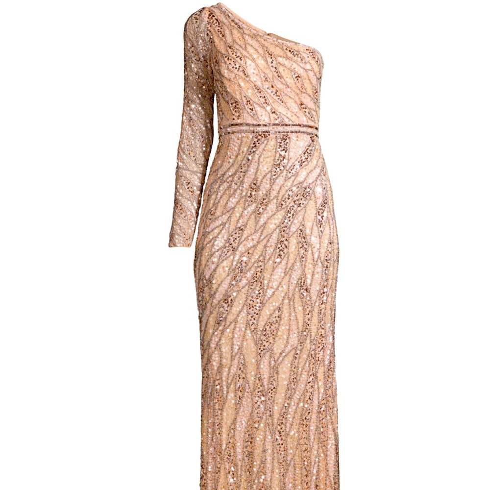 Mac Duggal sequin one shoulder gown